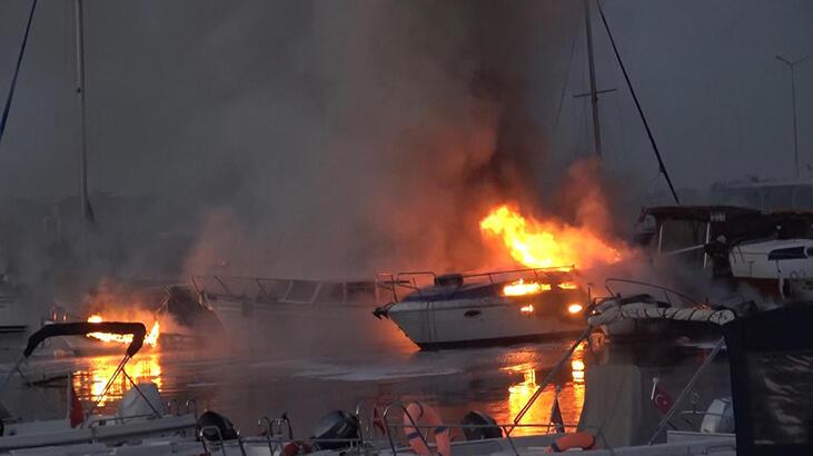 Avcılar limanında 7 tekne alev alev yandı