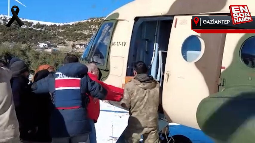 Gaziantep’de köylerdeki depremzedelere askeri helikopterle yardım malzemesi ulaştırılıyor