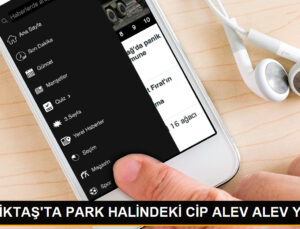 Beşiktaş’ta park halindeki cip alev alev yandı