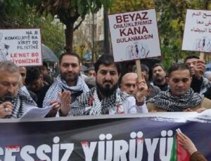 Diyarbakır ve Siirt’te hekimlerden ‘Sessiz Yürüyüş’ ile İsrail protestosu