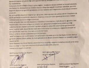 MHP Burdur’da Vilayet Başkanlığı Değişikliği Sonrası 8 İlçe Başkanı İstifa Etti