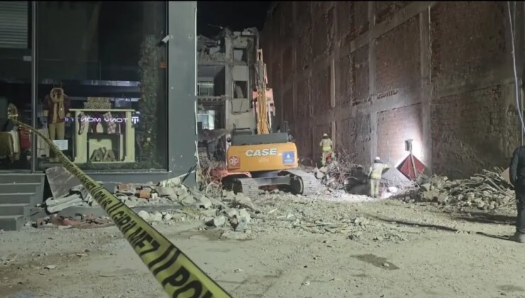 Güngören’de Kentsel Dönüşüm Alanında Çöken Bina İçin Arama Çalışmaları Devam Ediyor