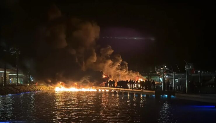 Bodrum’da Motoryat Yangını