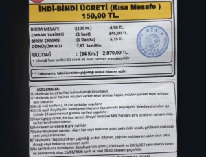 Bursa’da taksi fiyatlarına artırım: Yeni tarife muhakkak oldu