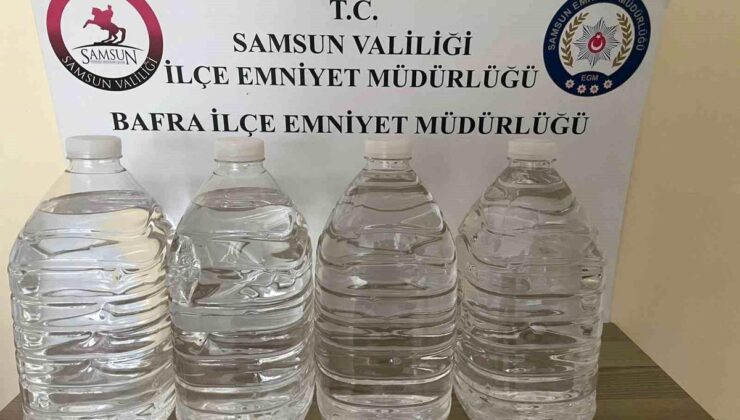 Bafra’da Kaçak Alkol Operasyonu