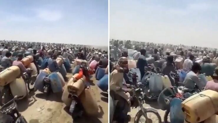 Akaryakıt krizine giren Pakistan’da İran hududunda bidonlu izdiham
